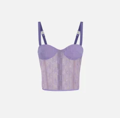 Elisabetta Franchi Top Bustier In Tulle Logo^ Top, T-Shirt & Body