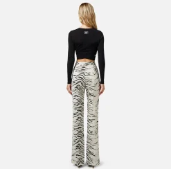 Elisabetta Franchi Top Cropped In Rayon Con Cut-Out^ Maglieria E Felpe