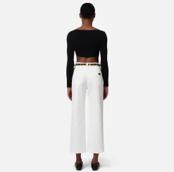 Elisabetta Franchi Top Cropped In Viscosa Con Cut Out^ Top, T-Shirt & Body
