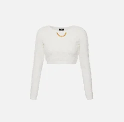 Elisabetta Franchi Top Cropped In Viscosa Goffrata^ Top, T-Shirt & Body