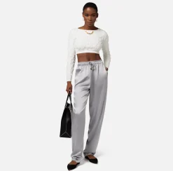 Elisabetta Franchi Top Cropped In Viscosa Goffrata^ Top, T-Shirt & Body