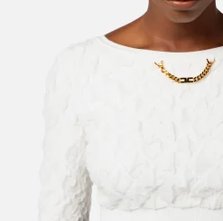 Elisabetta Franchi Top Cropped In Viscosa Goffrata^ Top, T-Shirt & Body