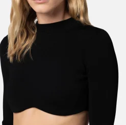 Elisabetta Franchi Top Cropped In Viscosa Lucida^ Top, T-Shirt & Body