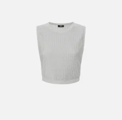 Elisabetta Franchi Top Cropped In Viscosa Metallizzata^ Top, T-Shirt & Body