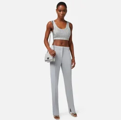 Elisabetta Franchi Top In Cotone Punto Rete Con Strass^ Top, T-Shirt & Body