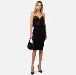 Elisabetta Franchi Top In Georgette Ricamata^ Top, T-Shirt & Body