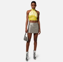 Elisabetta Franchi Top In Jersey Metallico Drappeggiato^ Top, T-Shirt & Body