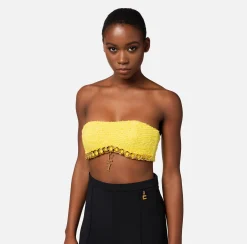 Elisabetta Franchi Top In Tweed Con Maxi Catena^ Top, T-Shirt & Body
