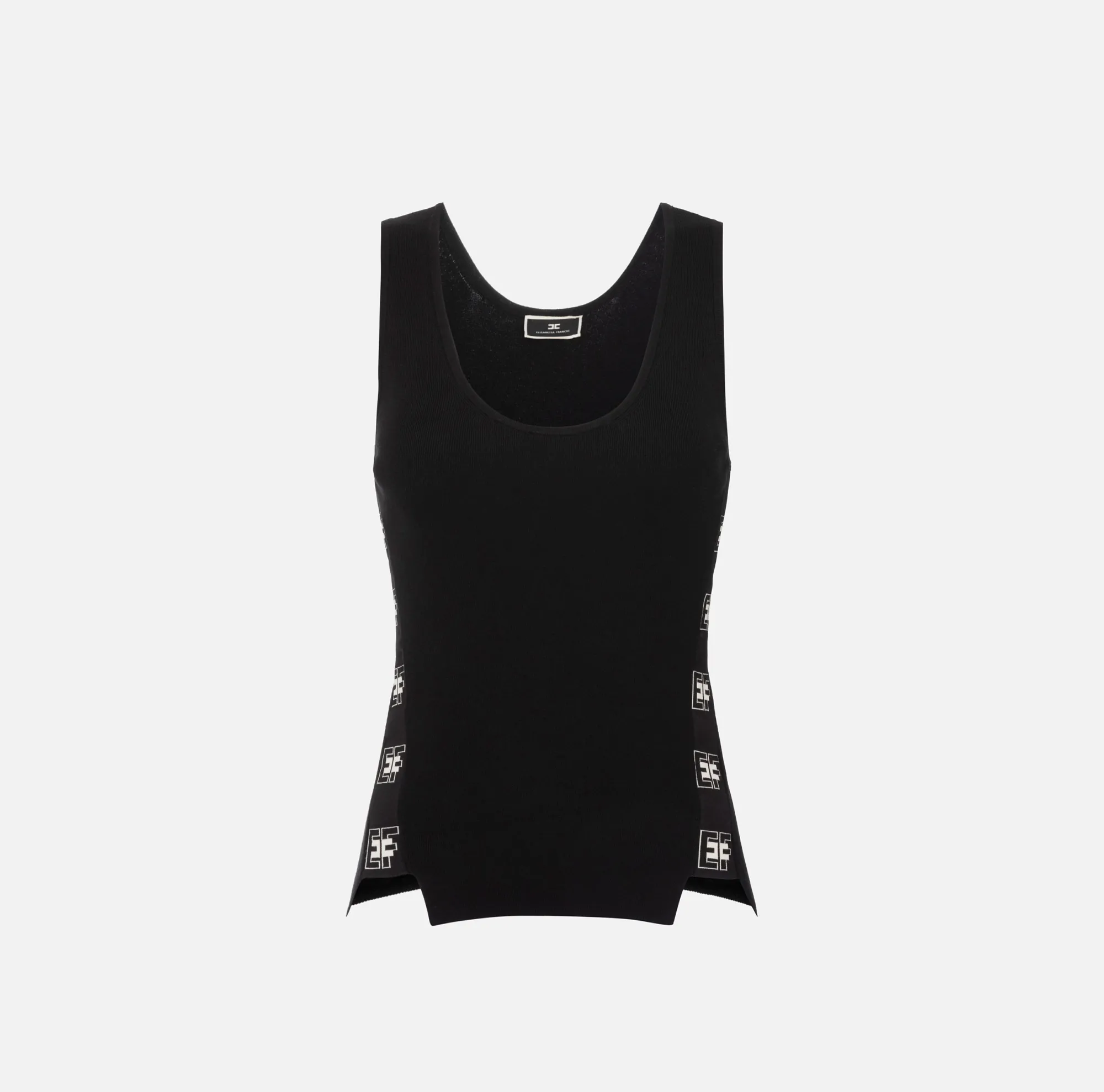 Elisabetta Franchi Top In Viscosa Con Bande Logate^ Top, T-Shirt & Body