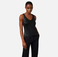Elisabetta Franchi Top In Viscosa Laminata Con Charms^ Top, T-Shirt & Body