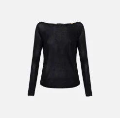 Elisabetta Franchi Top In Viscosa Lucida^ Maglieria E Felpe