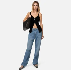 Elisabetta Franchi Top In Viscosa Punto Traforato^ Top, T-Shirt & Body