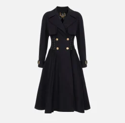 Elisabetta Franchi Trench In Cotone Linea A Redingote^ Giacche & Trench