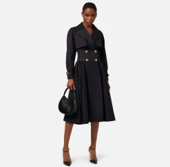 Elisabetta Franchi Trench In Cotone Linea A Redingote^ Giacche & Trench