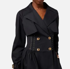 Elisabetta Franchi Trench In Cotone Linea A Redingote^ Giacche & Trench