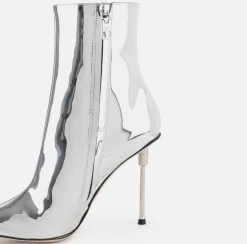 Elisabetta Franchi Tronchetti In Tessuto Specchiato^ Stivali