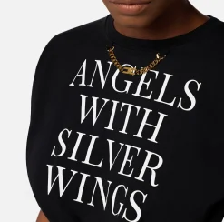 Elisabetta Franchi T-Shirt Cropped In Jersey Con Nodo E Stampa^ Top, T-Shirt & Body