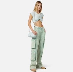 Elisabetta Franchi T-Shirt Cropped In Jersey Con Nodo^ Top, T-Shirt & Body