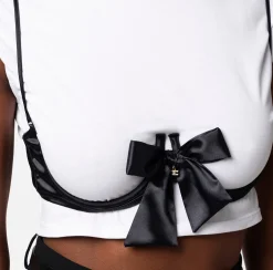 Elisabetta Franchi T-Shirt In Cotone Con Accessorio Reggiseno^ Top, T-Shirt & Body
