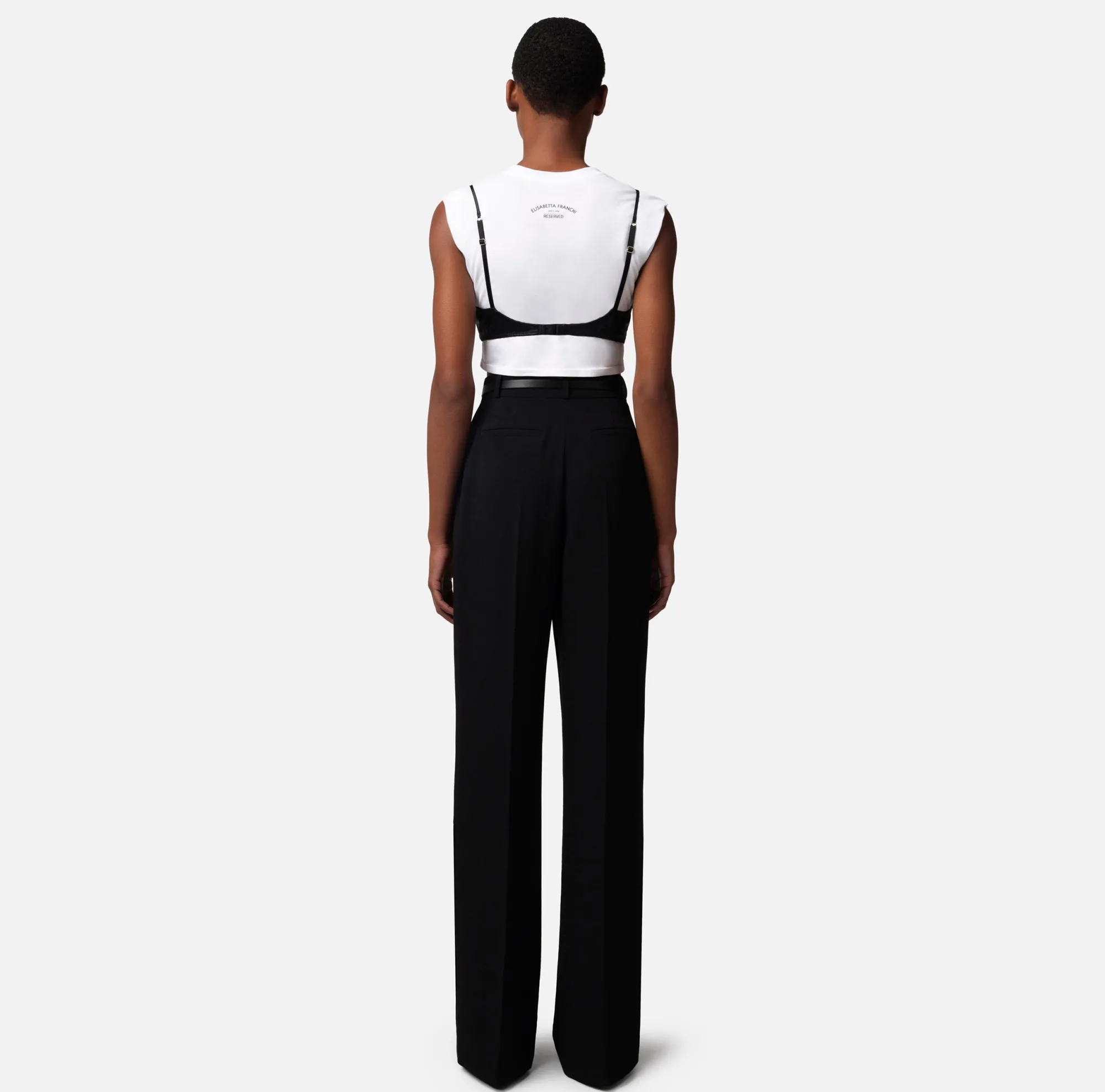 Elisabetta Franchi T-Shirt In Cotone Con Accessorio Reggiseno^ Top, T-Shirt & Body
