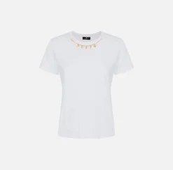Elisabetta Franchi T-Shirt In Jersey Con Accessorio Charms^ Top, T-Shirt & Body