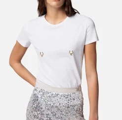 Elisabetta Franchi T-Shirt In Jersey Con Piercing^ Top, T-Shirt & Body