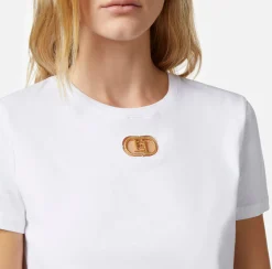 Elisabetta Franchi T-Shirt In Jersey Con Placca Logo^ Top, T-Shirt & Body
