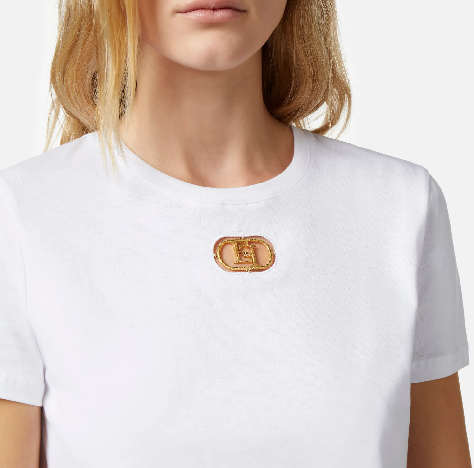 Elisabetta Franchi T-Shirt In Jersey Con Placca Logo^ Top, T-Shirt & Body