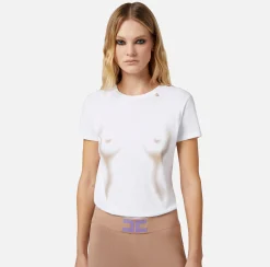 Elisabetta Franchi T-Shirt In Jersey Con Stampa Body Morph^ Top, T-Shirt & Body