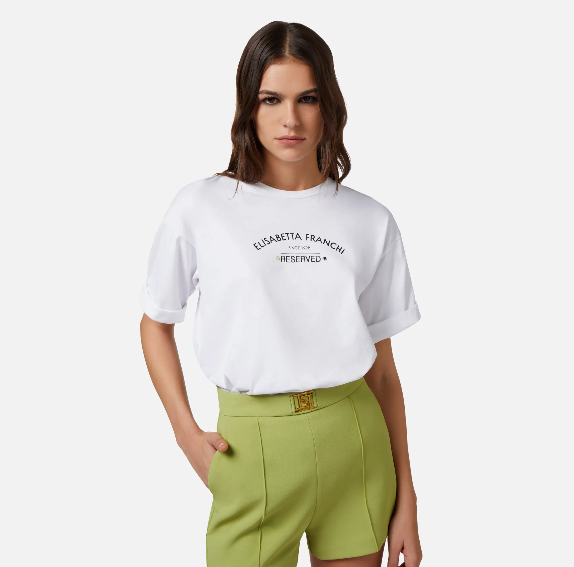 Elisabetta Franchi T-Shirt In Jersey Con Stampa Logo^ Top, T-Shirt & Body