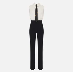 Elisabetta Franchi Tuta Combinata In Crepe E Viscosa Con Cravatta^ Tute