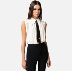 Elisabetta Franchi Tuta Combinata In Crepe E Viscosa Con Cravatta^ Tute