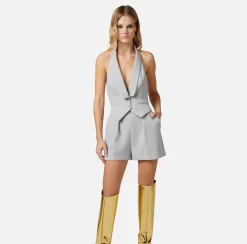 Elisabetta Franchi Tuta Corta In Crepe Con Gilet^ Tute