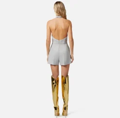 Elisabetta Franchi Tuta Corta In Crepe Con Gilet^ Tute