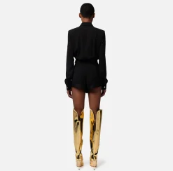 Elisabetta Franchi Tuta Corta In Crepe Con Ricamo^ Tute