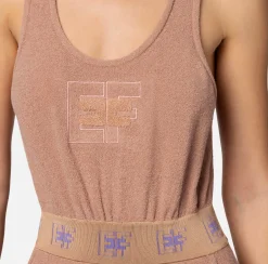 Elisabetta Franchi Tuta In Cotone Con Bande Logate E Ricamo^ Tute