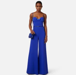 Elisabetta Franchi Tuta In Crepe Con Fiocco In Raso^ Tute