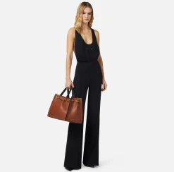 Elisabetta Franchi Tuta In Crepe Con Stampa Logo^ Tute