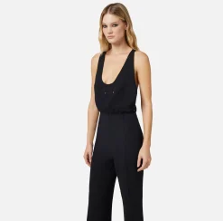 Elisabetta Franchi Tuta In Crepe Con Stampa Logo^ Tute