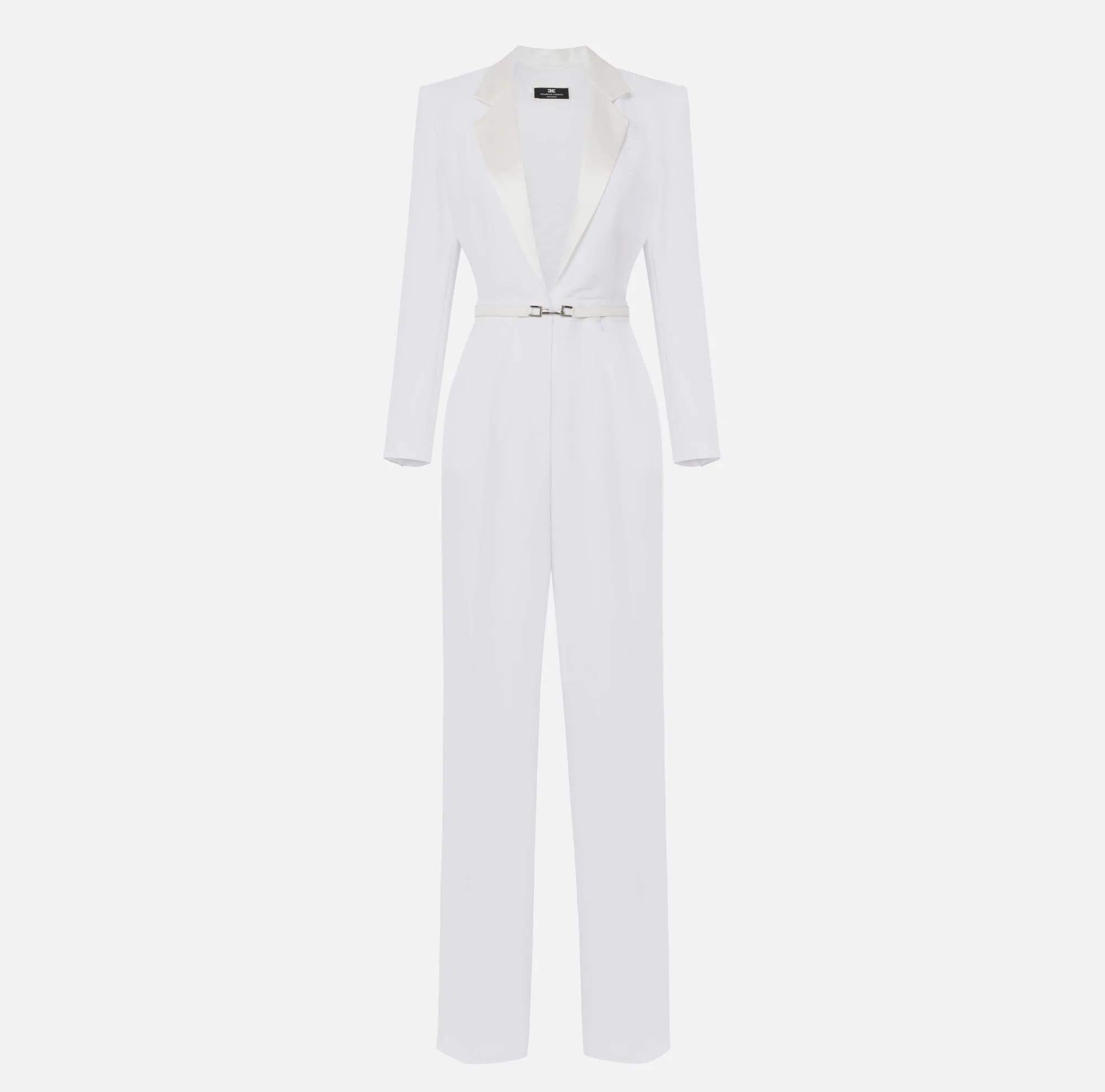 Elisabetta Franchi Tuta In Crepe Con Top In Pizzo E Cintura^ Tute