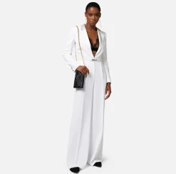 Elisabetta Franchi Tuta In Crepe Con Top In Pizzo E Cintura^ Tute