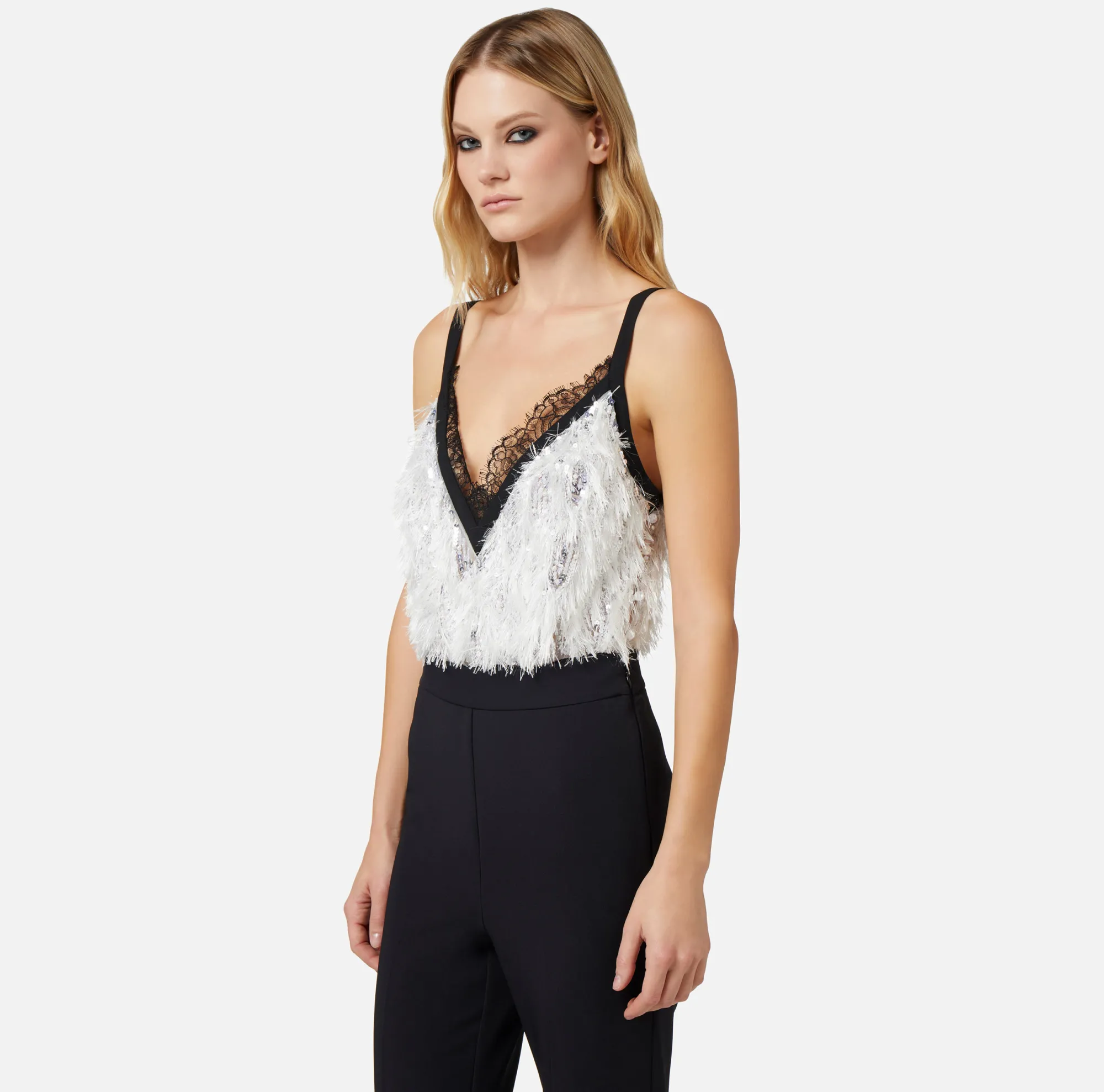 Elisabetta Franchi Tuta In Crepe Con Top Ricamato^ Tute