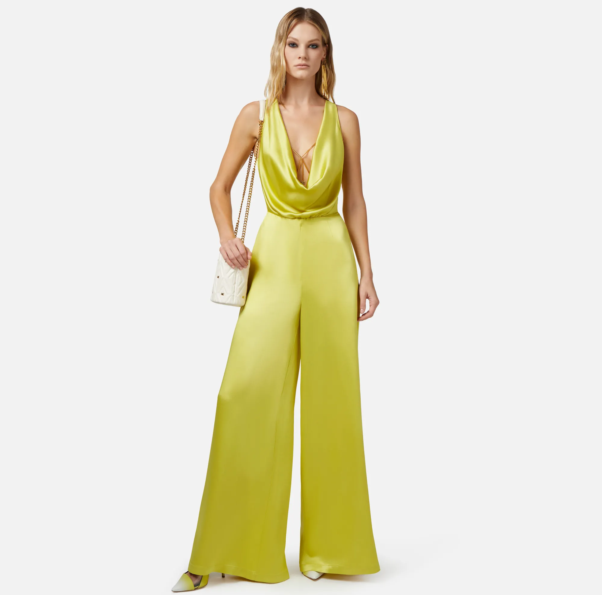 Elisabetta Franchi Tuta In Crepe Fluido Con Accessorio Reggiseno^ Tute