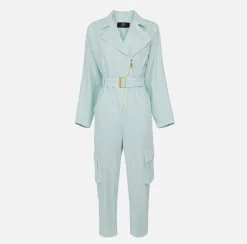 Elisabetta Franchi Tuta In Denim Cargo^ Tute