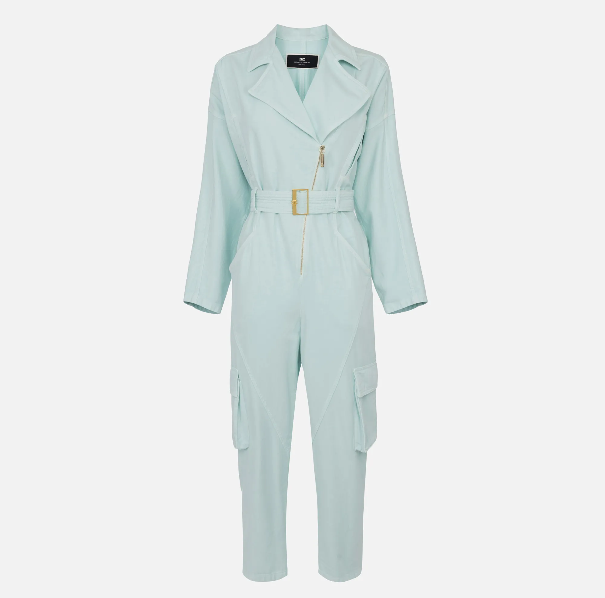 Elisabetta Franchi Tuta In Denim Cargo^ Tute