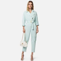 Elisabetta Franchi Tuta In Denim Cargo^ Tute