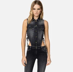 Elisabetta Franchi Tuta In Denim Con Cut-Out^ Tute