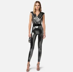 Elisabetta Franchi Tuta In Jersey Laminato Con Cintura^ Tute