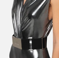 Elisabetta Franchi Tuta In Jersey Laminato Con Cintura^ Tute