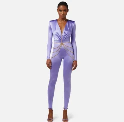 Elisabetta Franchi Tuta In Lycra Con Body Chain^ Tute